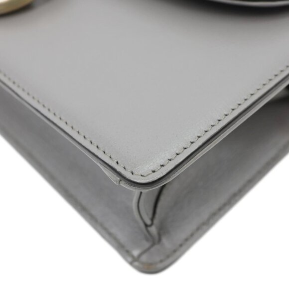 Gucci  GG Ring Leather Shoulder Bag Light Grey 589474 - Picture 7 of 15